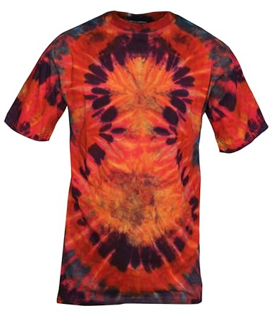 Ezhippie Men's Tie Dye T-Shirt Lightweight Cotton Festival Hippie Top, (11, XXL)