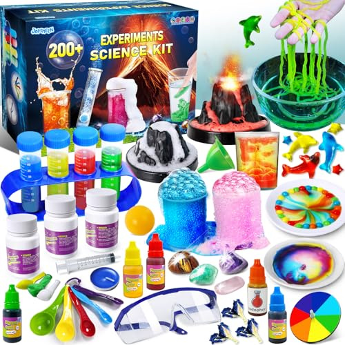 JOPSHEEN 200+ Expériences Scientifique pour Enfants, Projet Scientifique Jouets, Kit de Chimie, Idées de Cadeaux d'anniversaire pour Garçons et Filles, Éruptions Volcanique