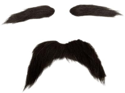 Ensemble 2 Pièces Faux et Sourcils, Accessoire Costume F Fityle, Imitation Réaliste en Peluche, Pour Cosplay et Événements Déguisés, Marron
