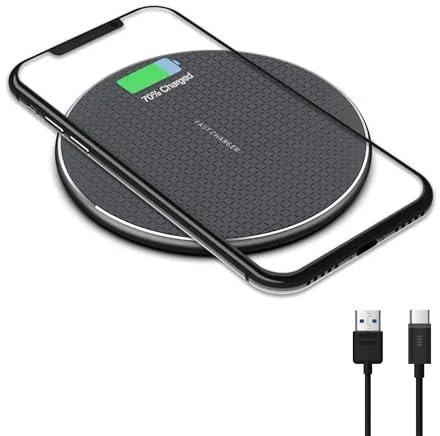 INDOTEAM Chargeur sans fil 15 W | Compatible avec Samsung, iPhone et autres téléphones compatibles Qi | Adaptateur de charge rapide sans fil 15 W
