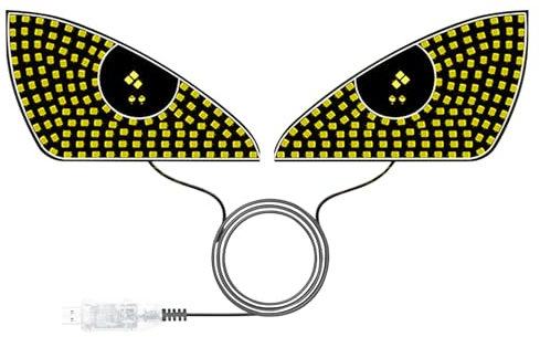 Générique Éclairage Visuel pour Voitures,Yeux LED Portables pour Automobile - Écran à Animations Lumineuses Effets Auto Personnalisables pour Affichage Automobile