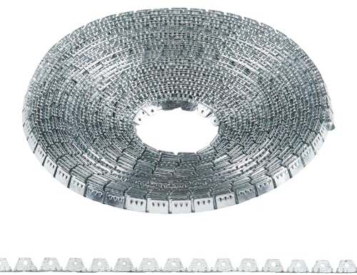 SUPERFINDINGS Tira de metal flexible con acolchado de 65 pies/20 m, curvada con mango ligero, de hierro de zinc para la reparación de muebles, sofás y sillas para bricolaje y bordes tapizados
