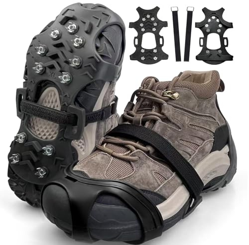 Crampon för snöpromenader, knoppar för vandring, Crampon snöskor, halkfria knoppar för män och kvinnor, perfekt för vandring i snö och promenader, M