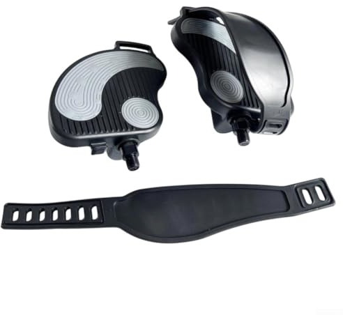 Ersättande cykelpedaler för inomhuscykling, 1/2 och 9/16 tum trådstorlek, robust stål- och PP-byggnad med remmar för centrifugeringscykel underhåll (1/2 (12,7 mm))