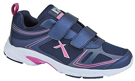 Dek Womens Skye Super Lightweight Memory Foam Touch Fastening Trainers Navy/Fuchsia 5 UK