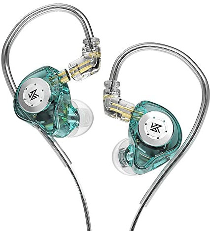 CCA KZ EDX Pro - Auriculares intrauditivos con Cable, IEM Earphones Dual DD Hi-Fi estéreo, con cancelación de Ruido, Color Cian