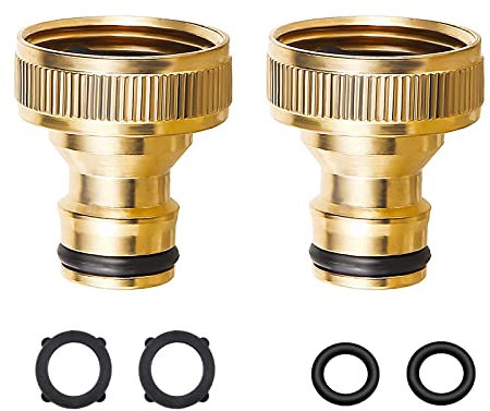 iBamso 3/4 Inch Female Thread Brass Quick Connector,Garden Hose Quick Connector Tap Connectors for Home Garden Hose Parts Connectors and Garden Spray Guns (2 Pack)