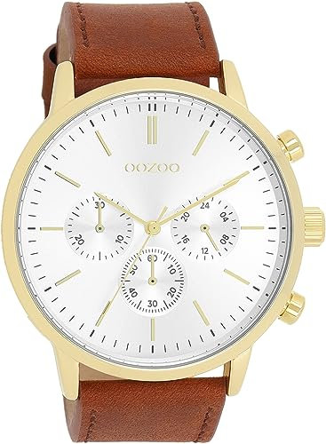 Oozoo Timepieces Herren Uhr | Armbanduhr Herren mit Lederarmband | Hochwertige Uhr für Männer | Edle Analog Herrenuhr in rund | C11201