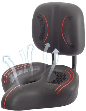 Sillín de bicicleta con respaldo para bicicleta eléctrica, asiento de pasajero con respaldo de gran tamaño con respaldo y espuma viscoelástica que absorbe los golpes para bicicletas de carreras.