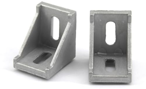 Set di connettori per profilo in alluminio a angolo serie 3030, staffa a L in lega di alluminio con guida a T, accessori per estrusioni in alluminio, 20 pezzi