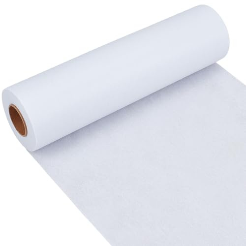 OLYCRAFT Entoilage Thermofusible Blanc de Poids Moyen 0.3x27.43m Entoilage Non Tissé Thermocollant Simple Face Entoilage Non Tissé pour Vêtements pour Couture Bricolage Fournitures D'Artisanat