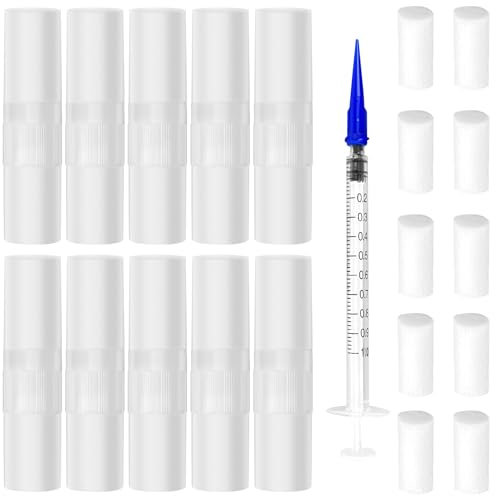 10 piezas Tubos de Aceite Esencial con Peluca de Algodón, Aromaterapia Nasal, Plumas de Olor para Aceites Esenciales, Pluma de Inhalador para la Nariz-Nariz de Muelle, Tubos de Inhalador para Perfume