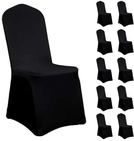 Tigerkinwit 10 Fundas para Sillas de Spandex Elástico - Funda Ajustable y Lavable - Protectoras y Extraíbles - para Bodas, Banquetes, Fiestas y Eventos