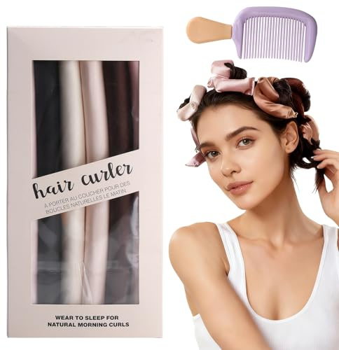 Bigodini Senza Calore - 6 Pezzi Bigodini Morbidi per Dormire - Kit Arricciacapelli Senza Calore con Fascia per Capelli - Per Onde e Boccoli Senza Calore - Adatto per Capelli Corti e Lunghi