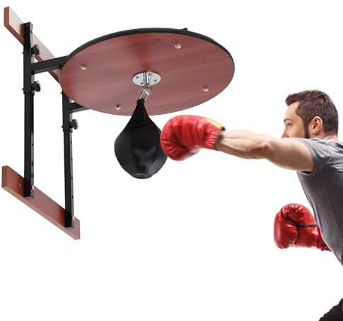 Speedball träningsset med punchingboll, justerbar väggmontering, stabil 60 cm träplattform för boxning, hemmagym, kommersiella studior och skolor, perfekt för boxälskare