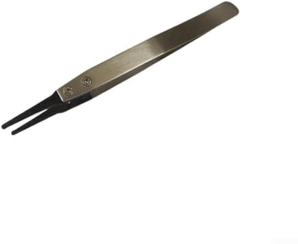 ZWEquipint Pincetter med utbytbara kolfiberspetsar, högt temperaturbeständiga, rostfria, för lödning, elektronisk monteringsapplikation, rena rum, längd 116-130 mm (ESD-249)