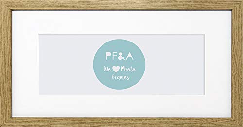 pf+a REAL GLASS Oak Effect Panoramic Frame for 12x5 Photo - 16x9 Oxford Oak