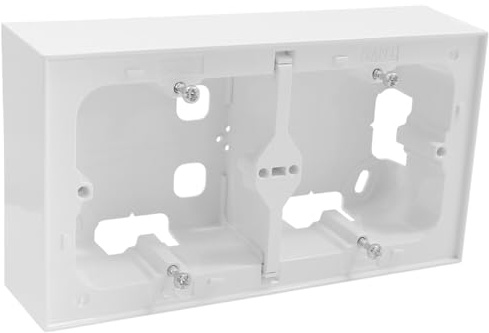 WITTKOWARE Elektroinstallation Schalter-/Steckdosenprogramm LOGUS 90 signalweiß, Aufputzgehäuse für Schalter/Steckdosen oder andere UP-Geräteeinsätze, 2-fach