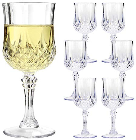 Thrink 6pcs Crystal Effect Party Glasses | Highball Whiskey Wine Champagne Flute | No More Broken Glasses | Made From Plastic | Ideal For Parties, Picnics And All Celebrations