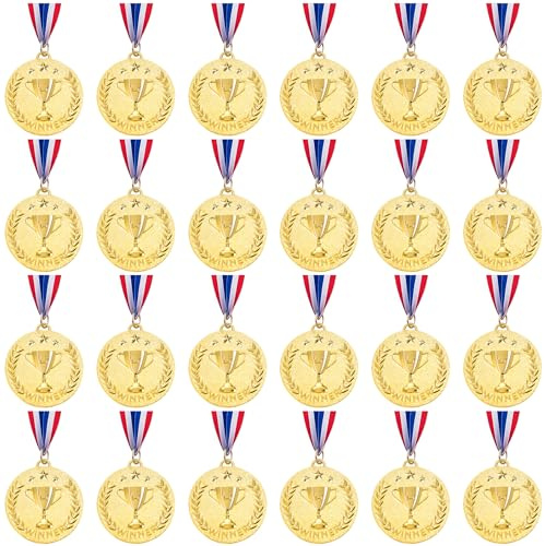 Caydo 12 Pieces Winner Awards Medals with Trophy Graphics for Competitions, Sport, Party for Child and Adults, 2 Inch