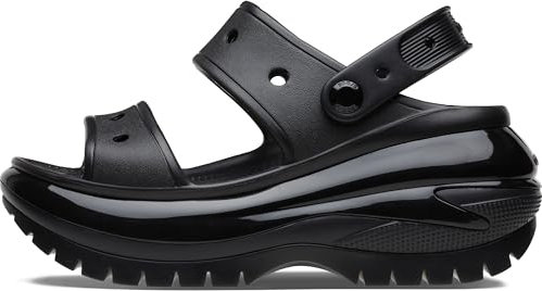 Crocs Damen Classic Mega Crush Plateau-Sandalen Slides, Schwarz, 36 EU