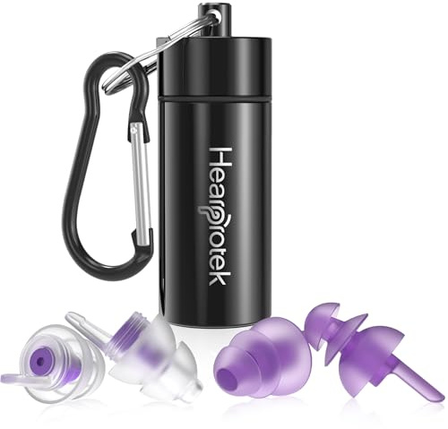Hearprotek Tappi per le orecchie per dormire, 2 paia di tappi per le orecchie ultra morbidi per riduzione del rumore e protezione dell'udito per lavoro laterale, dormienti, russare, 32 dB (Viola)