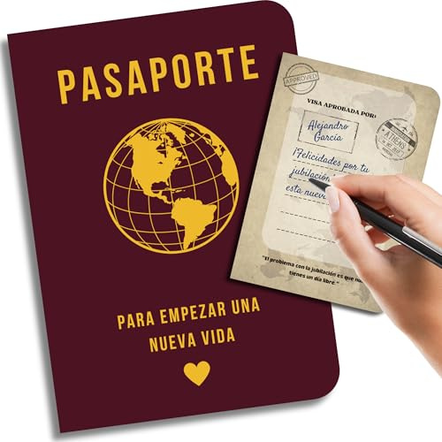 EQUIK PRODUCTS Regalo Original para Jubilación | Tarjeta Divertida y de Felicitación | Libro de Firmas con Dedicatorias | Pasaporte para una Vida Nueva (Jubilación)
