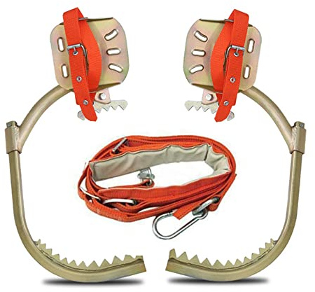 Generico Ramponi da Foresta, Attrezzatura per Arrampicata sugli Alberi in Acciaio al Carbonio, Diametro Dellanello Regolabile, Antiscivolo con Portata di 150 kg (450 Modell)