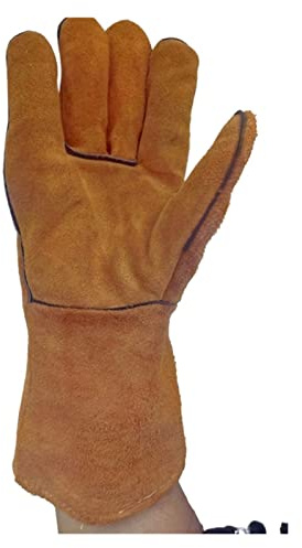 Gants de soudure en cuir jaune durable sécurité anti-chauffage for soudage outils à main métal