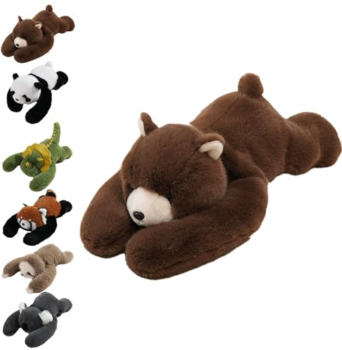Peluche ponderato a forma di animali da 30 cm/45 cm, divertente e morbido, simpatico cuscino imbottito – Panda/orso marrone/koala/panda rosso/bradipi/dinosauro, cuscino per seggiolino auto per coccole