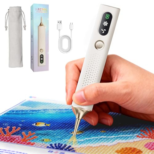 PYue Electric Diamond Art Pen, Vacuum Diamond Painting Pen, Wireless & Quite, No Wax, VFast charging(Include Type-C Cable), Long Battery Life, Lightweight design, Specifically Designed for Diamond Art