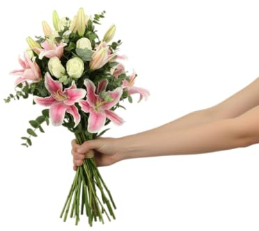 Bouquet de Flores con Lirios Vivos – Estilo Elegante y Natural | DECOALIVE