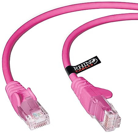 rhinocables Cable de Red Ethernet LAN Cat.5e RJ45 - - UTP - Compatible con Conmutador, Router, módem, Punto de Acceso, para PC, TV Box, Nintendo Switch, Router, Xbox, PS4, Servidor Nas (1,50m Rosado)
