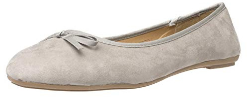 Fitters Footwear That Fits dam ballerina hjälmar mikrofiber moderiktiga basballonger med slinga storlek (EU,), - LJUSGRÅ - 44 EU