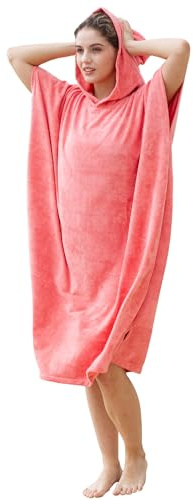 Kato Tirrinia mikrofiber surfponcho badponcho handduk klänning kvinnor män | Lång snabbtorkande strandponcho med huva, bastubadrock, strandflytthjälpmedel för surfing, bad och strand