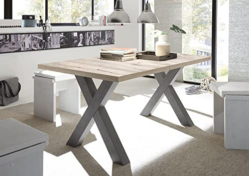 Esstisch ausziehbar Eike 3 140 x 90 x 75 Esszimmertisch Graphit/Sandeiche 13408-140