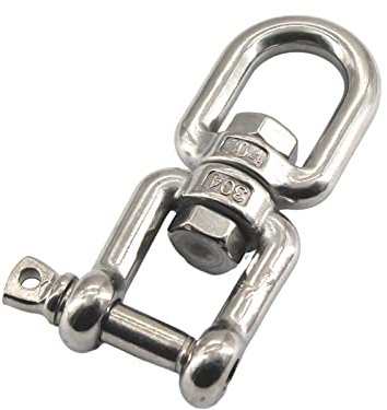 304 acero inoxidable M12 mandíbula ojo anillo giratorio grillete 360° conector de anillo giratorio