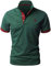 LIUPMWE Poloshirt Herren Kurzarm Baumwolle Einfarbig Basic Golf T-Shirt Giraffe Stickerei Polohemd Sommer,Grün-07,L