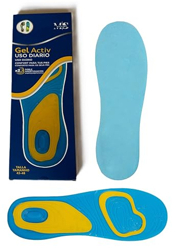Plantillas Gel Hombre Trabajo. Plantilla Fascitis Plantar Mujer Palmilhas Silicona Memory Foam Alzas para Zapatos Hombres Insoles Taloneras Comoda Confort Deportivas (Talla EU 42-48)