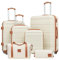 COOLIFE Koffer Set 6 Teilig, Gepäck Set ABS Hartschale, Reisekoffer 4 Rollen TSA-Schloss mit 1 Erweiterbare Reisetasche und 1 Kulturtasche,Trolley Koffer 16 20 24 28 Geeignet für Reisen