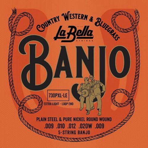 La Bella 730PXL-LE Banjo Extra Light Loop-Ends 5- Strings 9-9