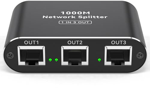 VPFET Lan Switch 1 auf 3 1000Mbps Lan Splitter 3 port Netzwerk Verteiler Gigabit Switch mit Type C Power Cable RJ45 Ethernet Splitter für Cat5e 6 7