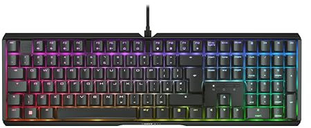 CHERRY XTRFY MX 3.1, Mechanical Gaming Keyboard, UK Layout (QWERTY), RGB Lighting, Aluminium Casing, USB-A Port, MX2A BROWN Switches, Black