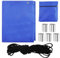 Telone per rimorchi, telone appeso blu, telone resistente, con 5 pezzi a forma di manica di alluminio a 8, per rimorchi, auto, impermeabile e antivento (209 x 115 x 10 cm)