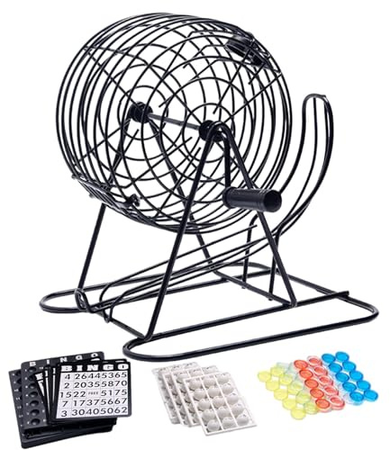 Máquina de lotería de bingo, jaula de bolas de bingo de lujo, máquina de lotería manual, juego de bingo con pestillo, máquina de bolas de lotería para celebraciones, eventos, noches de juego y