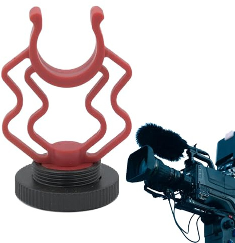 Microphone Shock Mount | Anti-Vibration Bracket for Camera Microphone - Noise Reduction Mic Bracket for Making Vlog and Live and Video Interview