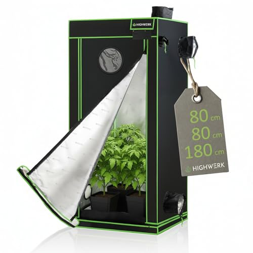 HIGHWERK Odlingstält | Inomhusodlingstält för växter | Svart grön | Growbox, Home Box | Odlingsskåp | Odlingstält, odlingstält, växthus, trädgård