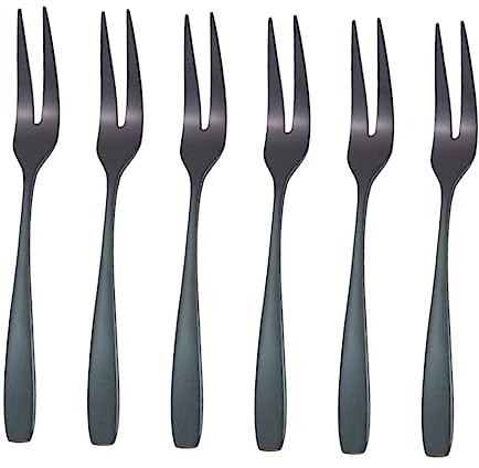 Alipis 6pièces Lot De Fourchettes à Dessert Acier Inoxydable Mini à Salade De Fruits Pour Fête Et Apéritif