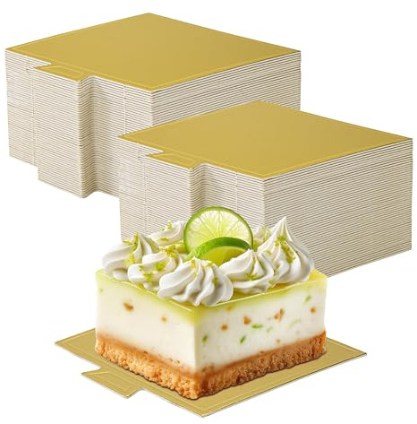 Songella Tableros de Pastel de Mousse Cuadrado Base Tartas de Cartón para Decoración de Tartas Bandeja, Base de Pastel, Base de Postre para Buffet, Bodas, Fiestas 100 Piezas