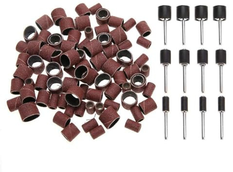 102 Piezas Kit de Tambor de Lijado Juego de Accesorios de Esmerilado de Pulido con Bielas para Herramienta Rotativa Pulido de Plástico de Metal de Madera Óxido de Aluminio de 3.0